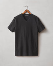 Men's Premium Slub V-Neck Tee - Black