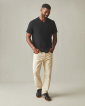 Men's Premium Slub V-Neck Tee - Black