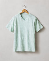 Men's Premium Slub V-Neck Tee - Grayed Jade