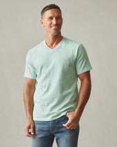 Men's Premium Slub V-Neck Tee - Grayed Jade