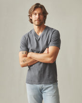 Men S Premium Slub V Neck Tee Iron