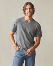 Men S Premium Slub V Neck Tee Lava
