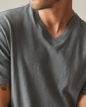 Men S Premium Slub V Neck Tee Lava