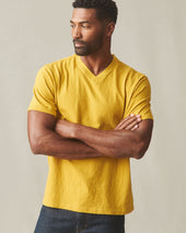 Men S Premium Slub V Neck Tee Nugget Gold