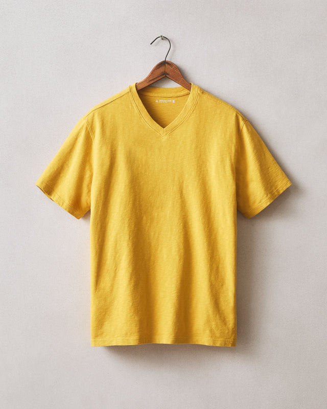 Men S Premium Slub V Neck Tee Nugget Gold
