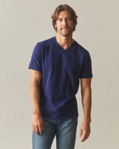 Men's Premium Slub V-Neck Tee - Blueprint