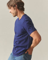 Men's Premium Slub V-Neck Tee - Blueprint