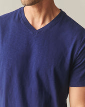Men's Premium Slub V-Neck Tee - Blueprint