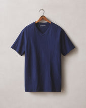 Men's Premium Slub V-Neck Tee - Blueprint