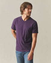 Men S Premium Slub V Neck Tee Shadow Purple