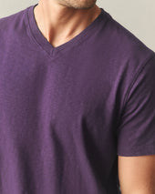 Men S Premium Slub V Neck Tee Shadow Purple