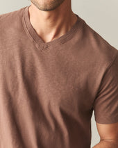 Men S Premium Slub V Neck Tee Soft Silt