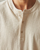 Men S Broken In Premium Slub Henley Washed Creme Brulee
