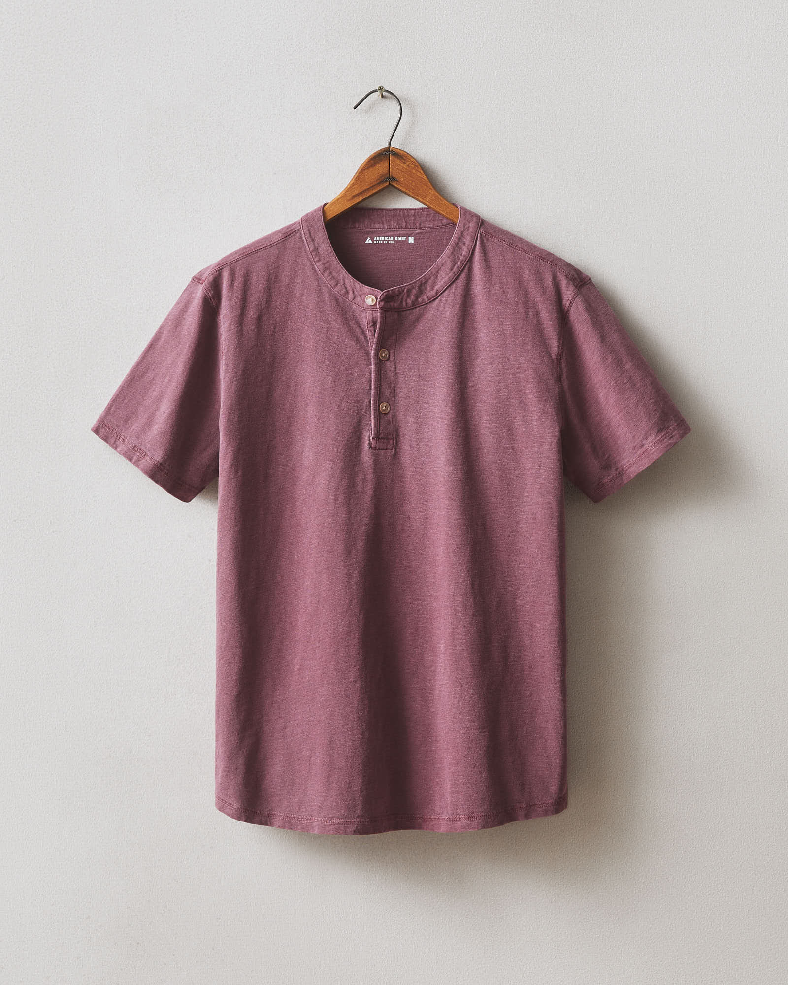 Men S Broken In Premium Slub Henley Washed Zinfandel