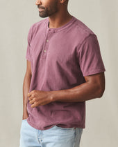 Men's Broken-In Premium Slub Henley - Washed Zinfandel