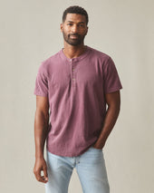 Men's Broken-In Premium Slub Henley - Washed Zinfandel