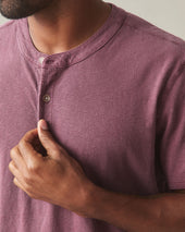 Men's Broken-In Premium Slub Henley - Washed Zinfandel