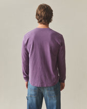 Men S Broken In Premium Slub Long Sleeve Henley Deep Purple