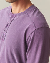 Men S Broken In Premium Slub Long Sleeve Henley Deep Purple