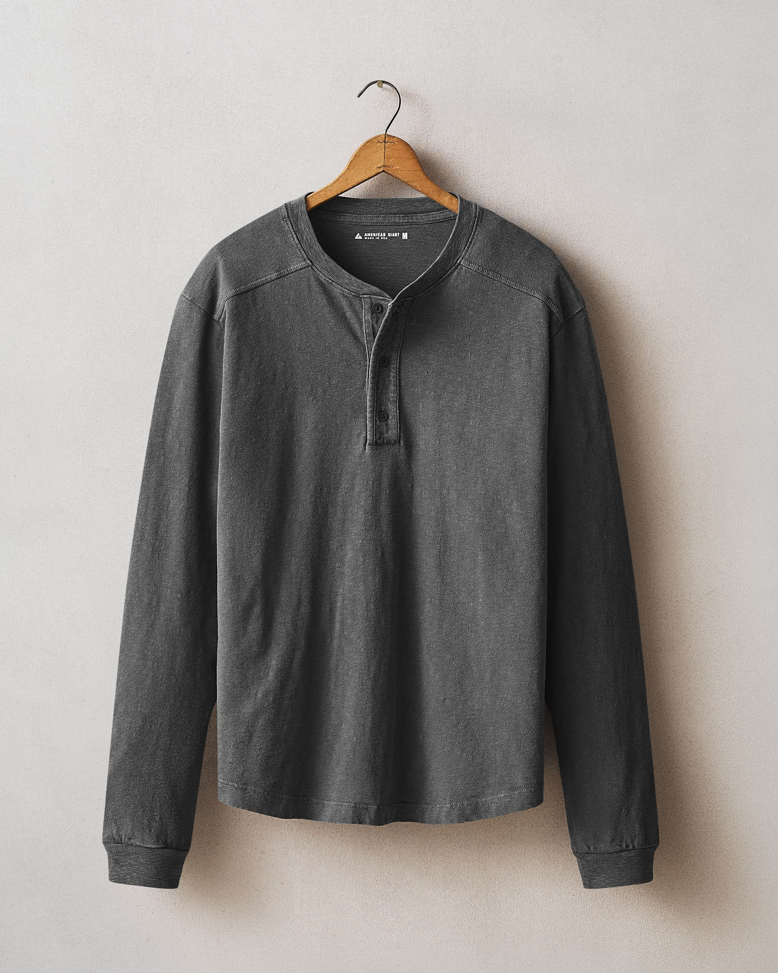 Men S Broken In Premium Slub Long Sleeve Henley Grey Pinstripe