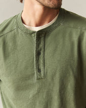 Men S Broken In Premium Slub Long Sleeve Henley Rifle Green