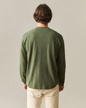 Men S Broken In Premium Slub Long Sleeve Henley Rifle Green