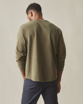 Men's Broken-In Premium Slub Long Sleeve Henley - Washed Seaweed