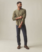 Men's Broken-In Premium Slub Long Sleeve Henley - Washed Seaweed