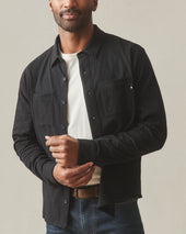 Men's Premium Slub Button Up Long Sleeve - Black