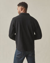 Men's Premium Slub Button Up Long Sleeve - Black