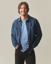 Men S Premium Slub Button Up Long Sleeve Dark
