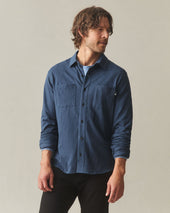 Men S Premium Slub Button Up Long Sleeve Dark