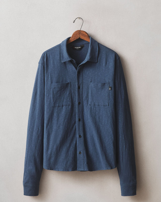 Men S Premium Slub Button Up Long Sleeve Dark