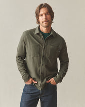 Men S Premium Slub Button Up Long Sleeve Loden