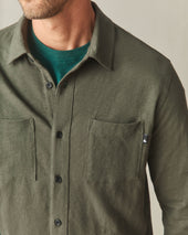 Men S Premium Slub Button Up Long Sleeve Loden