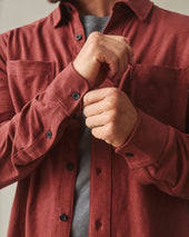 Men's Premium Slub Button Up Long Sleeve - Russet Brown