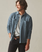 Men S Premium Slub Button Up Long Sleeve Stormy Weather