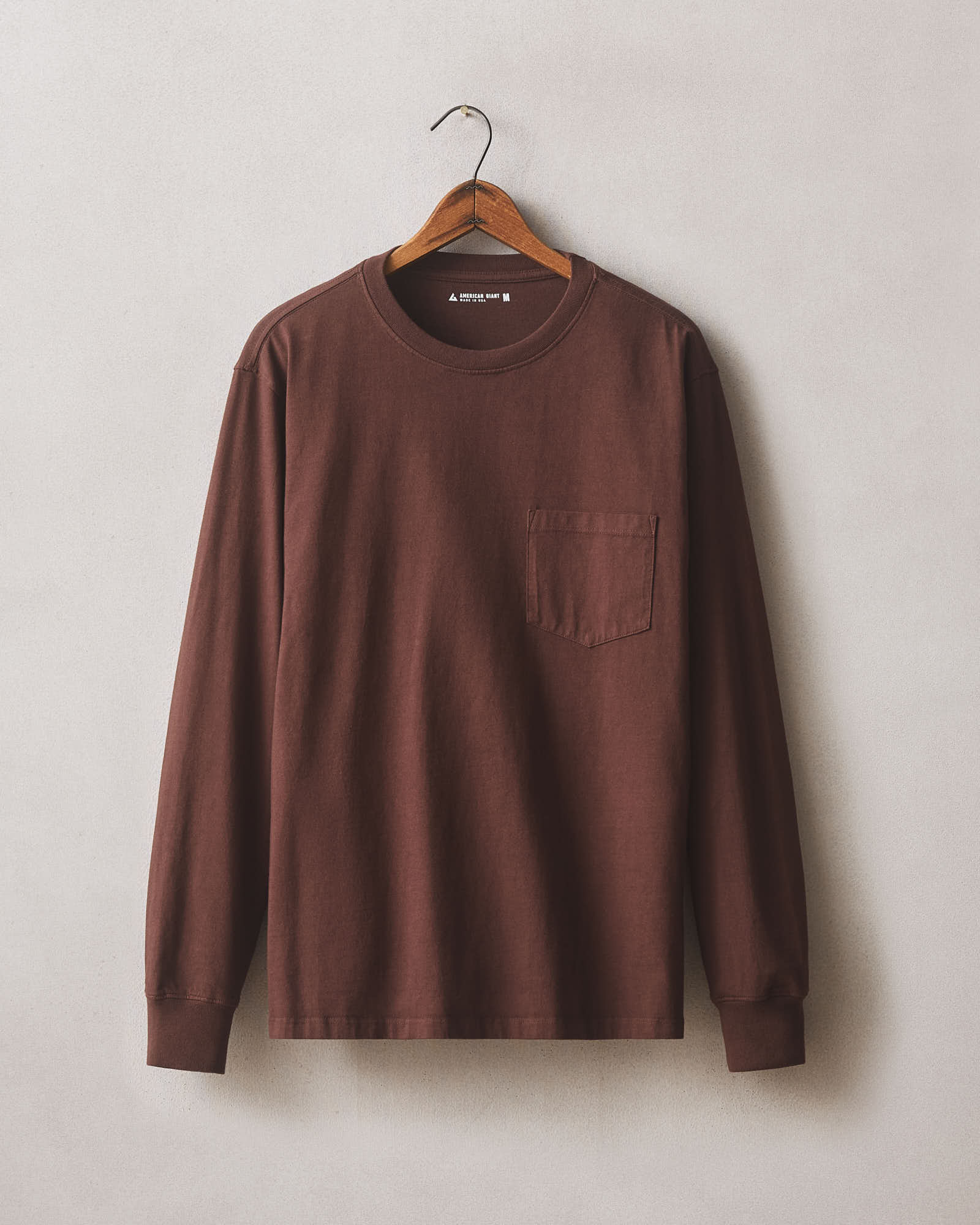 Men S Long Sleeve Pocket Tee Chicory Coffee