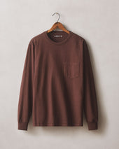 Men S Long Sleeve Pocket Tee Chicory Coffee