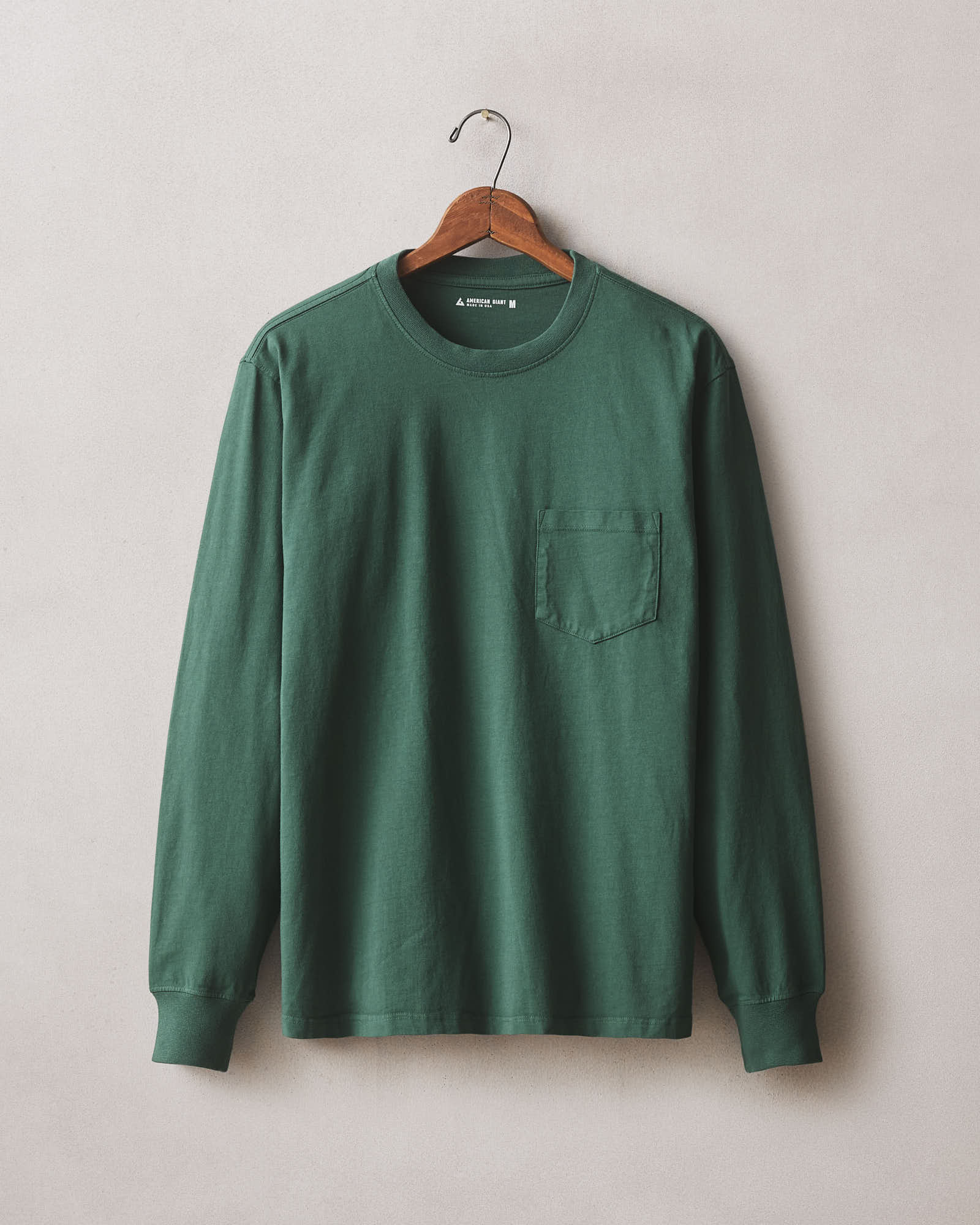 Men S Pocket Tee Long Sleeve Green