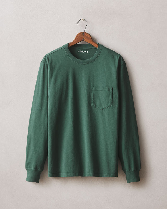 Men S Pocket Tee Long Sleeve Green