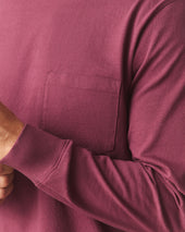 Men's Long Sleeve Pocket Tee - Zinfandel