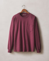 Men's Long Sleeve Pocket Tee - Zinfandel