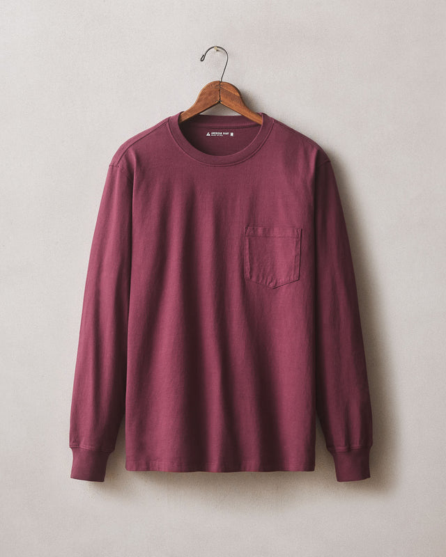Men's Long Sleeve Pocket Tee - Zinfandel