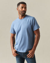 Men S Midweight Tee Moonlight Blue