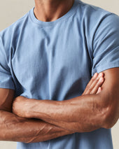 Men S Midweight Tee Moonlight Blue