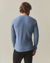 Men's Waffle Long Sleeve Crew - Bluefin