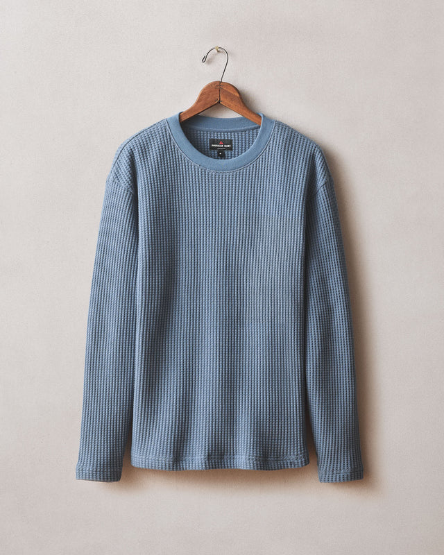 Men's Waffle Long Sleeve Crew - Bluefin