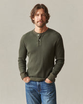 Men S Waffle Long Sleeve Henley Loden