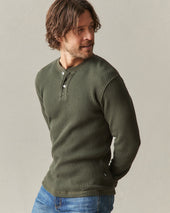 Men S Waffle Long Sleeve Henley Loden